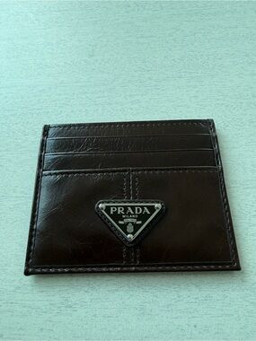Prada Brown Leather Cardholder (Item only)